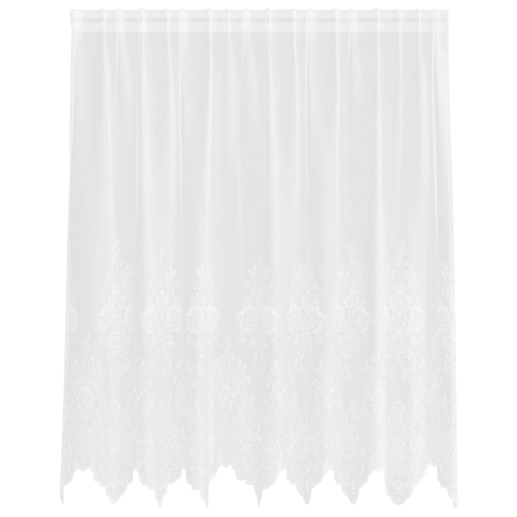 Lace Curtain with Curtains White 200x140cm Polyester